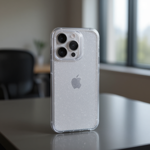 Custodia antiurto DAM trasparente con glitter per iPhone 15 Pro - Product Image 3