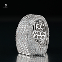 Bague de championnat hexagonale sertie de moissanite 925, face ovale, pour homme, style diamant