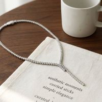 Collier tennis de luxe en argent S925 entièrement serti de moissanite, en forme de Y, style lariat, bijou statement HipHop pour femme, cadeau pour mariage ou fête