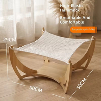 Hamac en bois pour chat, respirant, amovible, lavable, quatre saisons, à suspendre - Lit pour chat résistant à l'humidité