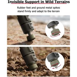 Trakiom Lightweight Aluminum Frame Tripod <b>Stand</b> with Integrated Clamp Head Clamping Rest Bubble Level-Flexible Camo Design - Product Image 5