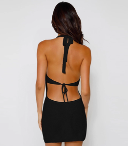 Cuello en V Cordón Halter Cuello Sexy Compras en línea Vestidos de fiesta cortos para <span class=keywords><strong>damas</strong></span> Gente libre Mini Vestidos de estilo - Product Image 6