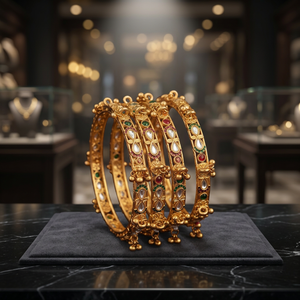 PADMAWATI Luxury Brass Gold Plated High Quality Multi Color Indian Traditional Wedding Women's Bangles One Size DAP Shipping - Product Image 2