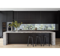 Meuble de cuisine moderne de couleur noire décorative vintage Dorene 2026, dernier modèle de conception de meubles de cuisine pour maison mobile