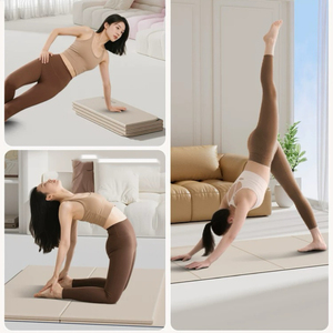 Tapis de yoga écologique de qualité supérieure, 8 plis, antidérapant, logo personnalisé, portable et imperméable pour une utilisation en salle de sport, rangement facile, tapis de yoga pliable - Product Image 2