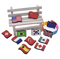 Breloques de chaussures en PVC en gros, drapeaux des pays : République Dominicaine, Porto Rico, Jamaïque, Afrique du Sud, Guyane, Trinité-et-Tobago, décorations pour chaussures