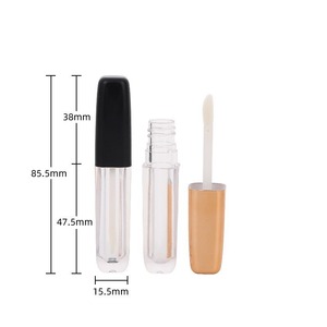 Tube à lèvres vide portable personnalisable de 3,5 ml, corps transparent avec capuchon brillant, tube à maquillage pour les lèvres vide - Product Image 2