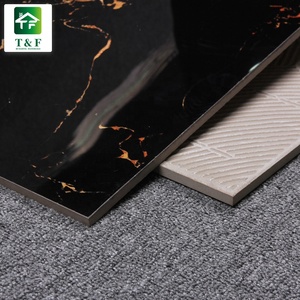 Màu Đen Và Vàng Hoa Màu Tráng Men Đánh Bóng Sứ Marble Thiết Kế Sàn Gạch 600x600 - Product Image 5