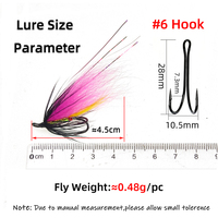 8 couleurs de mouches humides pour saumon Steelhead avec # 6 mouches streamer à double hameçon barbelé, avec plumes de coq et queue de renard, pour la pêche au black-bass et à la truite