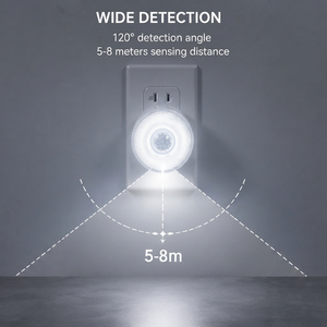 PIR <b>Motion</b> <b>Sensor</b> Night <b>Light</b> Plug-in <b>LED</b> Bedside Lamp Automatic On Off Energy Saving for Home Staircase - Product Image 3