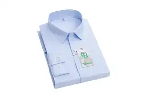 Camicia da uomo OEM/ODM, tinta unita multicolore, cotone SPANDEX, colletto a fascia manica lunga SLIM FIT girata