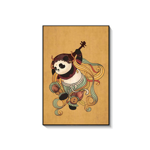 推荐搞笑熊猫装饰画搞笑餐厅火锅客厅卧室壁画蒙娜丽莎挂画 - Product Image 5