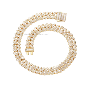 17Mm Ladder Square <b>Cuban</b> <b>Chain</b> Spring Buckle Heavy Industry Men's Necklace, Hip Hop Bracelet Accessories Tanjing Fashion - Product Image 4