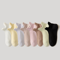 Chaussettes courtes en coton respirant pour l'été, en maille, pour femmes et hommes, couleur unie, avec logo personnalisé, vente en gros