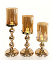 Porte-bougie Hurricane, élégant chandelier à tige haute, bougie pilier en option, taille et finition personnalisables pour table de mariage et décoration intérieure