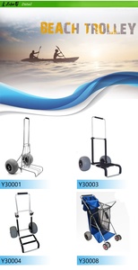 アルミビーチカート折りたたみビーチトロリー釣りトロリーカートバルーンホイール付き - Product Image 3