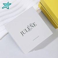 Boîte de présentation A1 de luxe en papier jaune et bleu vif avec coussin en peluche, vente en gros B2B, personnalisation du couvercle supérieur et inférieur, affichage de la marque