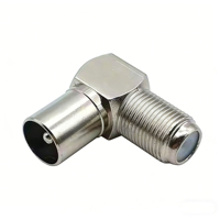 Adaptador de Conector Coaxial RF en Ángulo, PAL Macho a F Hembra y F Hembra a TV Macho, para RG6/RG59