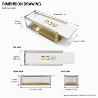 Boîte de rangement pour Shabbat en acrylique Judaica, couvercle coulissant transparent en Lucite, logo hébreu doré, décoration de maison pour les fêtes juives, cadeau personnalisé