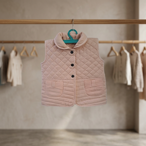 Shyla veste élégante en tissu de bambou veste sans manches avec deux poches veste de couleur rose pour 3 ans au-dessus de l'enfant - Product Image 2