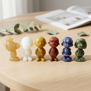 Figuras <span class=keywords><strong>de</strong></span> Personajes <span class=keywords><strong>de</strong></span> Dibujos Animados Talladas a Mano en Piedras Preciosas Naturales, Snoopy, Charlie Brown, Estatuas <span class=keywords><strong>de</strong></span> Cristal para Decoración del Hogar, Venta al Por Mayor - Product Image 2