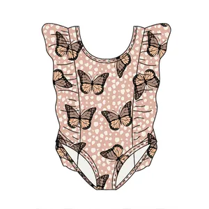 Nieuwe Aankomst Custom Print Ruche Badpak Meisjes Bikini 0-16 Jaar Oud Meisje Badpak Kinderen Badmode