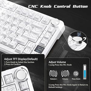 Clavier de jeu mécanique ATTACK SHARK X85Pro Tri-mode avec écran TFT et bouton rotatif, touches PBT à impression latérale dégradée et remplaçables à chaud - Product Image 5