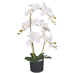 Orquídea artificial de seda, bonsái para la venta, orquídeas artificiales para decoración, orquídeas en maceta de gran cantidad