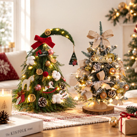 Tisch-Weihnachtsbaum, Mini Künstlicher Weihnachtsbaum, Ausgestattet mit LED-Lichtern, Geeignet als Tischdekoration, DIY Weihnachtsdeko