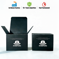 Custom Self Adhesive Shipping Boxes Black Mailing Box With Die Cut Corrugated Insert for Baseball Hat Shoes <strong>Accessories</strong>