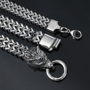 Usine en gros nordique Viking 316L bracelet hip hop bracelet tête de loup bracelet dominateur cadeau pour hommes - Product Image 5