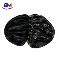 Vente en gros de bonnet de nuit en satin pour les cheveux avec logo personnalisé et bande élastique