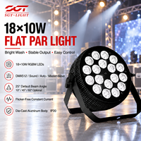Projecteur PAR plat en aluminium 18*10W RGBW 4-en-1, éclairage d'ambiance DMX512 pour scène et événements