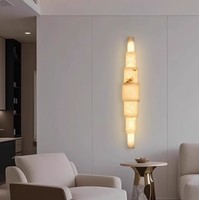 Applique murale moderne contemporaine de luxe en marbre naturel espagnol lumière LED pour salon fond mur allée chevet maison