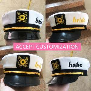 หมวกกะลาสีเรือยอชท์ปักลาย ปรับขนาดได้ หมวกแก๊ปสไตล์ทหารเรือ อุปกรณ์เสริมชุดทหารเรือ - Product Image 6