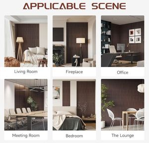 Panneaux muraux acoustiques modernes personnalisés en lattes de bois NRC 0.8 pour hôtels, salles de musique, salles de réunion - Panneaux muraux décoratifs écologiques - Product Image 4