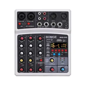 Wholesale professional 4 Channel USB Audio Mixer Console Stereo Recording DSP Processor for studio DJ