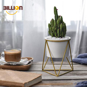 Norte del triángulo simple carne Marco de hierro <span class=keywords><strong>maceta</strong></span> geométrica verde cerámica planta <span class=keywords><strong>maceta</strong></span> set - Product Image 3