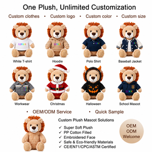 Giocattolo di Peluche Personalizzato OEM ODM a Forma di <span class=keywords><strong>Leone</strong></span> con Vestiti Rimovibili, Souvenir per Eventi Promozionali, Produttore - Product Image 2