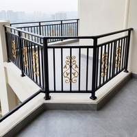 Rampe en aluminium et acier galvanisé moderne et minimaliste pour escalier intérieur/extérieur, terrasse, balcon, appartement, sécurité, résistante à l'eau et à la rouille
