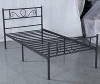 Cadre de lit en métal de couleur noire pour chambre à coucher bon marché