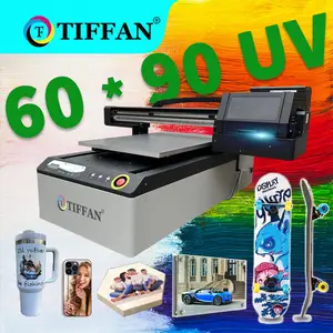 TIFFAN harga pabrik termurah pencetak pipih uv format besar 6090 untuk papan akrilik casing ponsel kartu PVC bola golf kayu