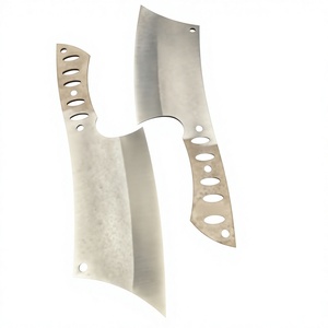 Juego de 2 cuchillos de chef estilo cuchilla de carnicero Jexa, hoja en bruto de acero inoxidable tratado térmicamente, 2.7mm de grosor, 295mm de longitud total - Product Image 5