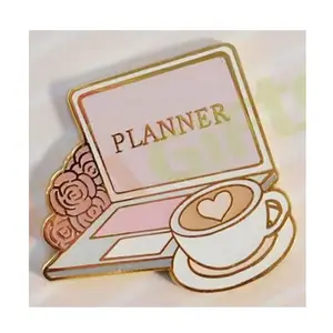 custom cardboard package journal planner TN notebook metal magnetic charms magnets gold clip 2pcs per set