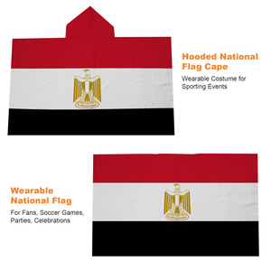 Cape de drapeau égyptien à capuche 3x5 pieds en polyester 100D, avec l'Aigle de <span class=keywords><strong>Saladin</strong></span>, souvenir des Pharaons - Product Image 2