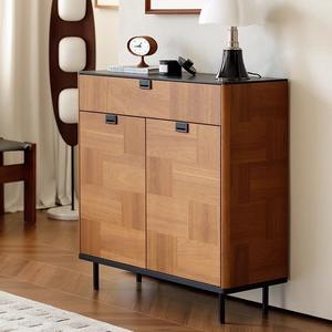 Xishi Yumi Ten Billion Medieval French Teak Gabinete de zapatos de chapa de madera maciza Almacenamiento de entrada informal moderno con función portátil - Product Image 4