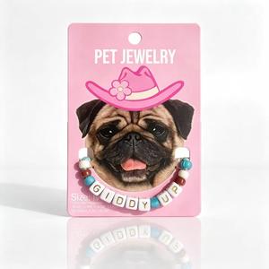 Western Style Alphabet Beaded Pet Collar American Retro <b>Dog</b> Decor Necklace Adjustable Pet Jewelry For Medium <b>Dogs</b> - Product Image 6