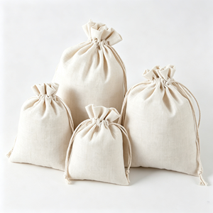 Bolsa de Almacenamiento con Cordón de Cierre, de Lona de Algodón Reciclable, Portátil, a Prueba de Polvo - Product Image 2