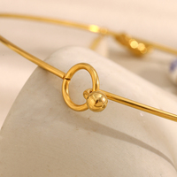 Dreamidea Ocean Collier chaîne en acier inoxydable plaqué or 18 carats Céramique émaillée Coquillage Perle Étoile de mer Colliers de mode