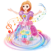 Muñeca Princesa Morada de Venta al Por Mayor, Juguete Eléctrico para Niños con Rueda Universal, Hada Bailarina con Luces, Juguetes de Princesa con Luz para Niñas